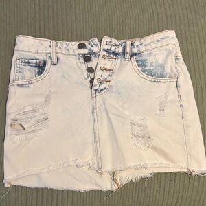 Light Wash Denim Mini Skirt
